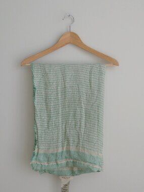 NEW WITH TAGS Nice Things linen blend stripes green neutral natural infi…